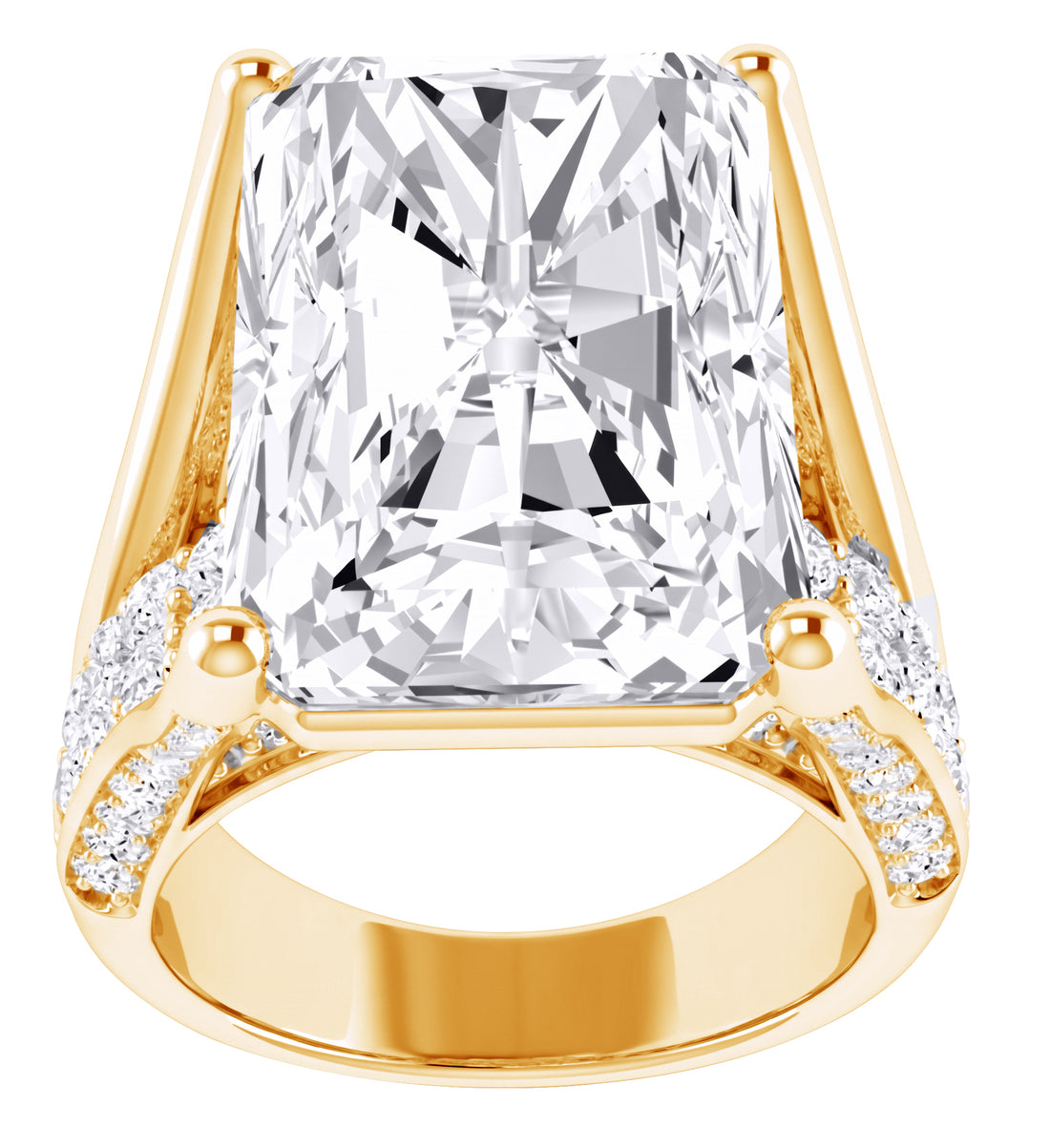 14K Yellow Gold Lab-Grown Diamond Engagement Ring – 12 CTW - product