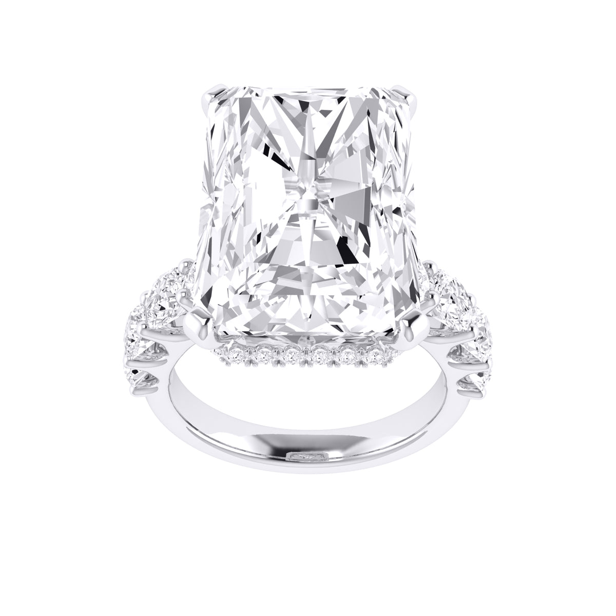 14K White Gold Lab-Grown Diamond Engagement Ring – 12 CTW - product