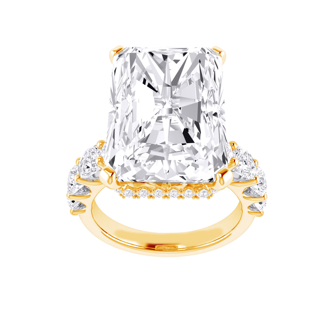 14K Yellow Gold Lab-Grown Diamond Engagement Ring – 12 CTW - product