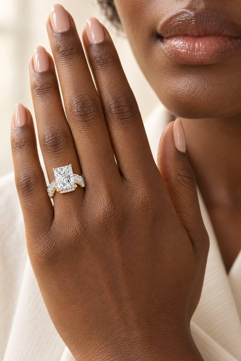 14K Yellow Gold Lab-Grown Diamond Engagement Ring – 12 CTW - lifestyle