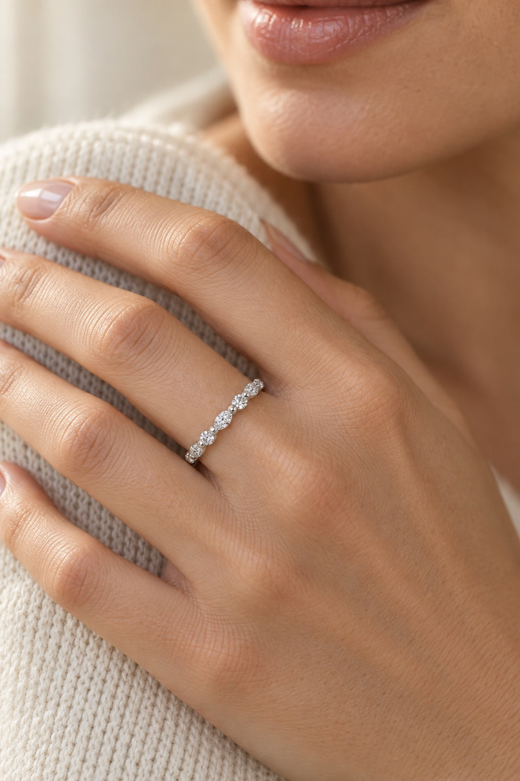 14K White Gold Lab-Grown Diamond Wedding Band – 0.25 CTW - product
