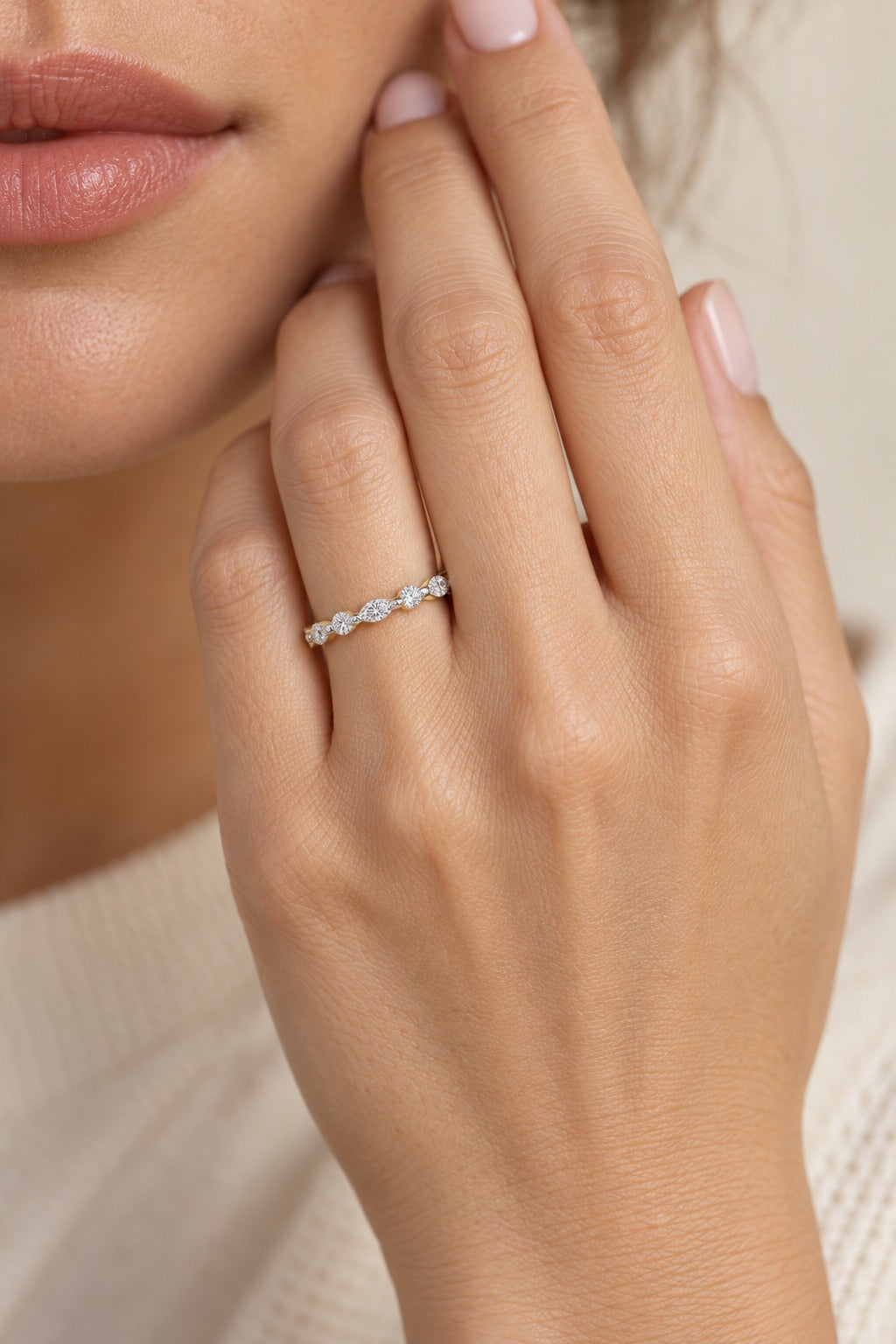 14K Yellow Gold Diamond Wedding Band – 0.75 CTW - lifestyle