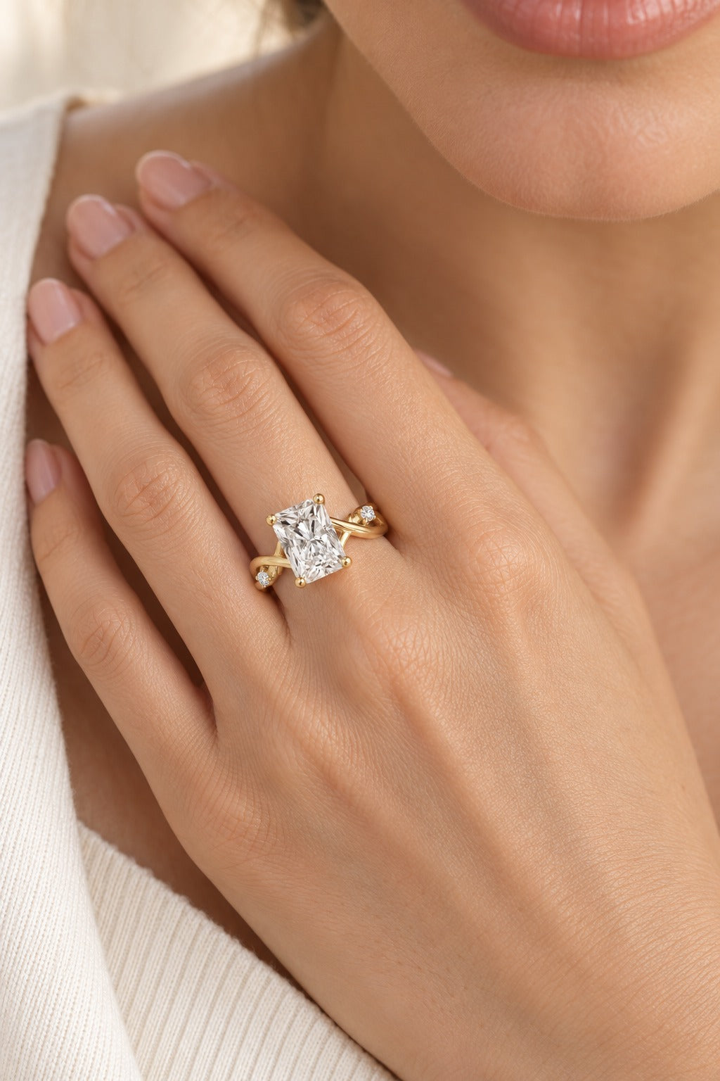 14K Yellow Gold Lab-Grown Diamond Engagement Ring – 2.1 CTW - lifestyle