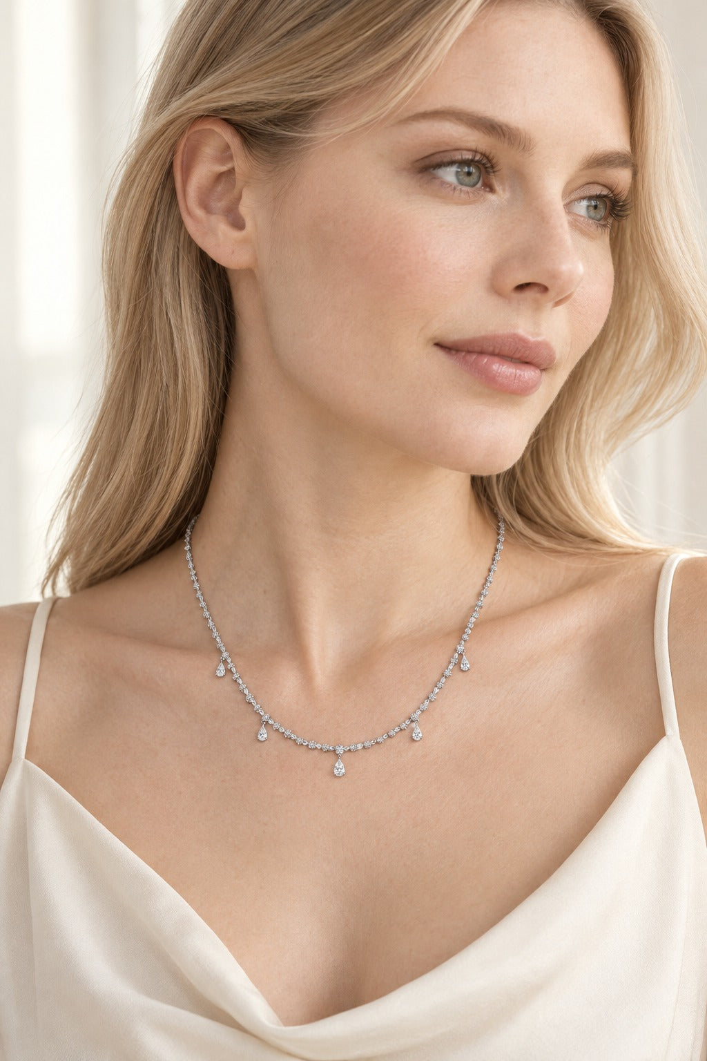 Sterling Silver Lab-Grown Diamond Necklace – 8.25 CTW - lifestyle
