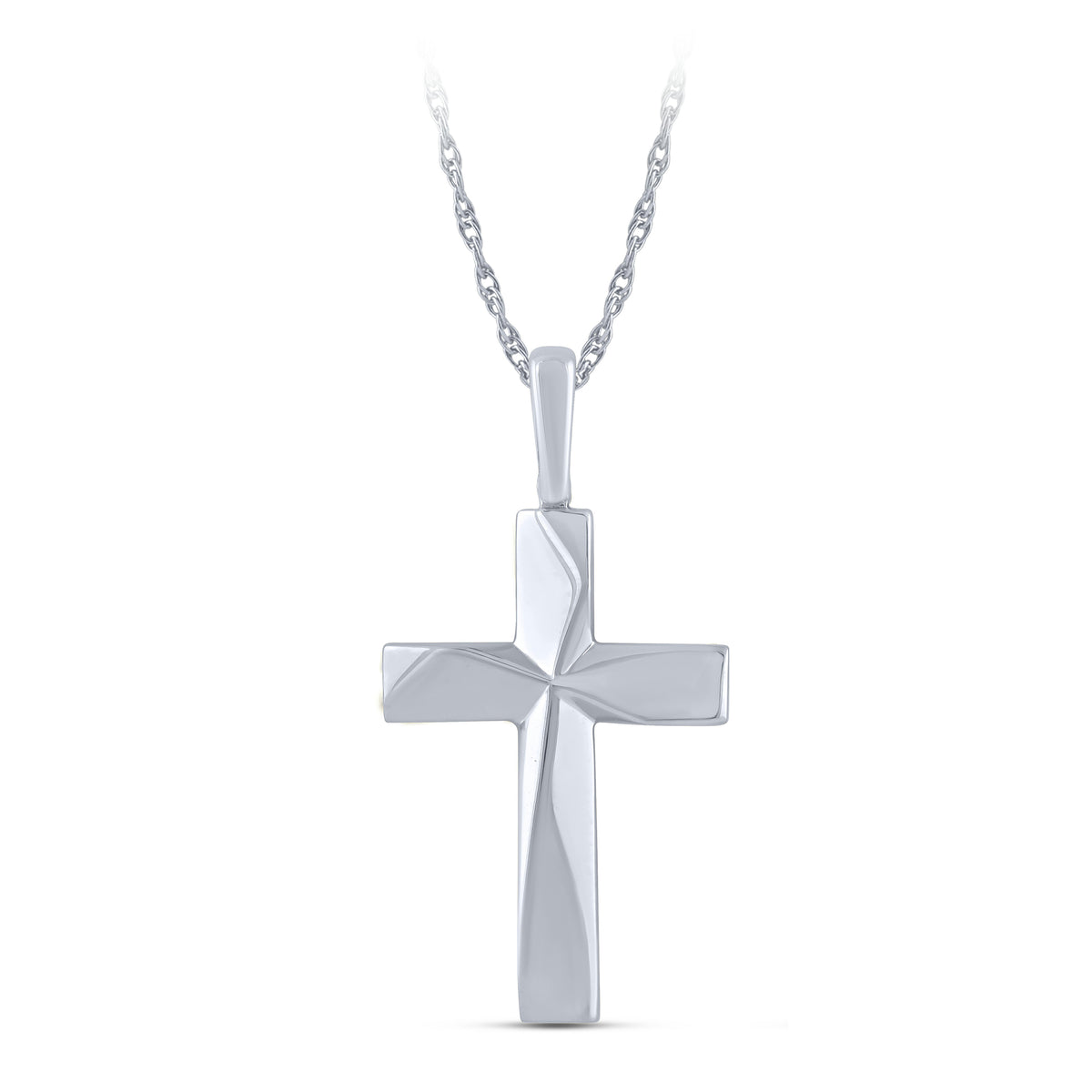 10K White Gold Cross Pendant - product