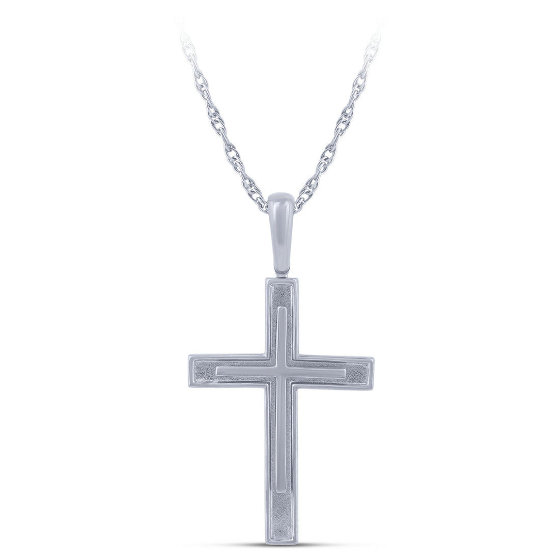 10K White Gold Cross Pendant - product
