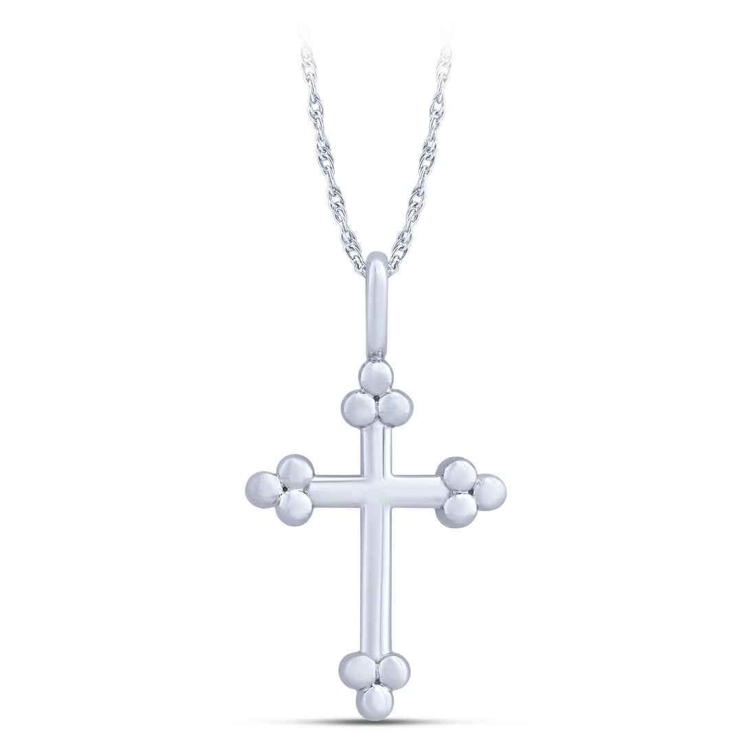 10K White Gold Cross Pendant - product