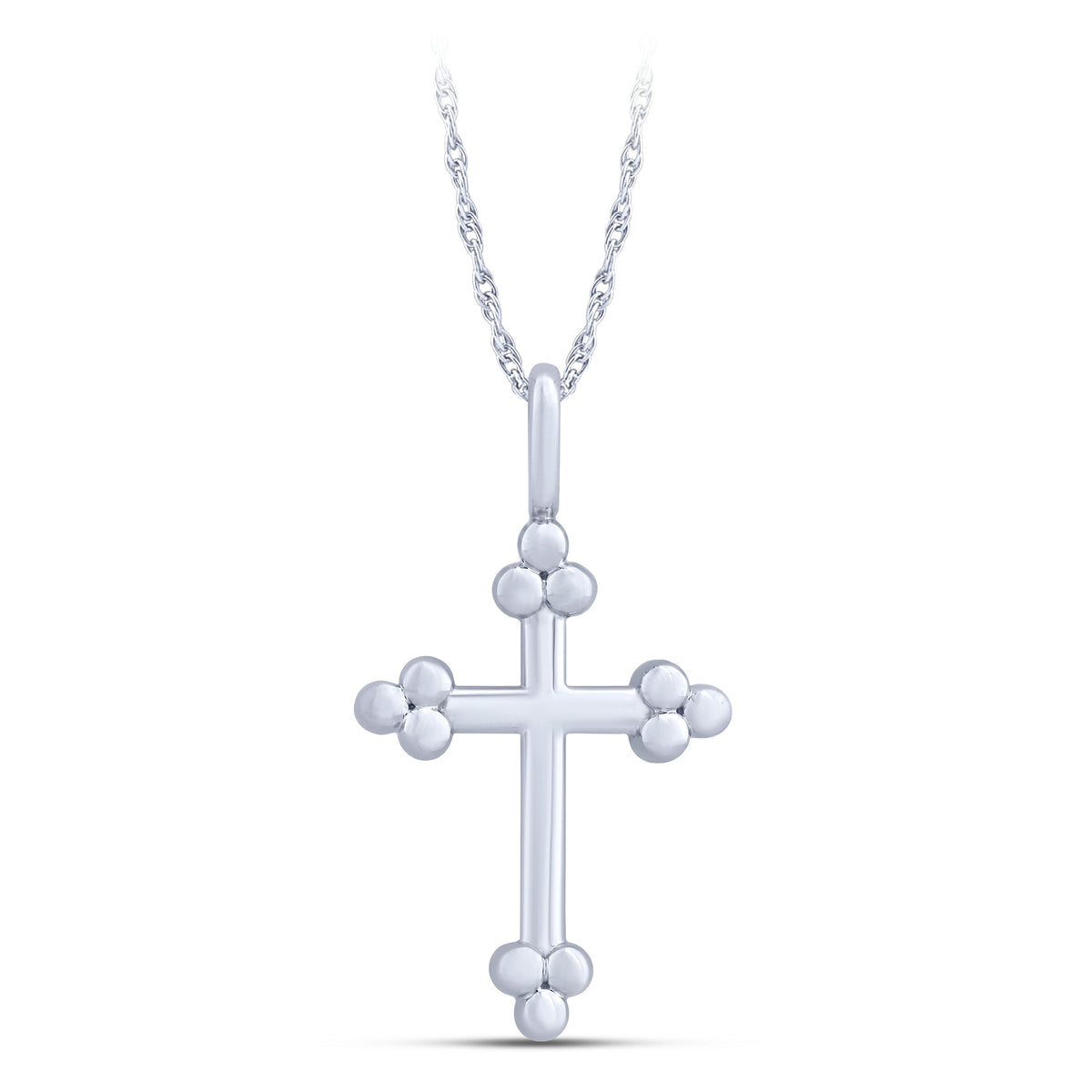 10K White Gold Cross Pendant - product