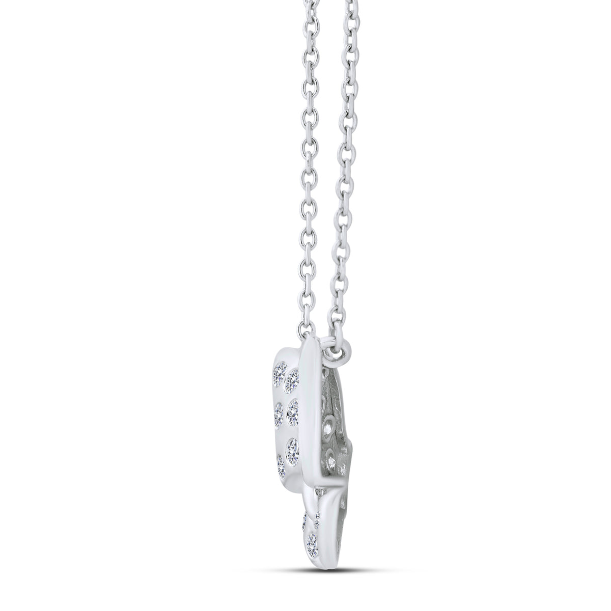 10K White Gold Round Lab-Grown Diamond Necklace – 0.198 CTW - product