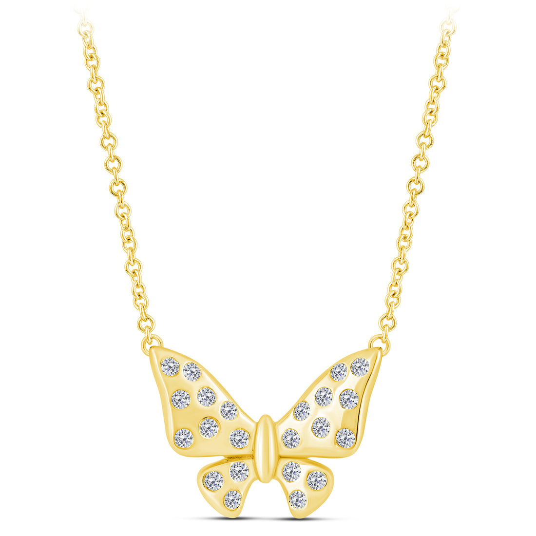10K Yellow Gold Round Lab-Grown Diamond Pendant – 0.19 CTW - product