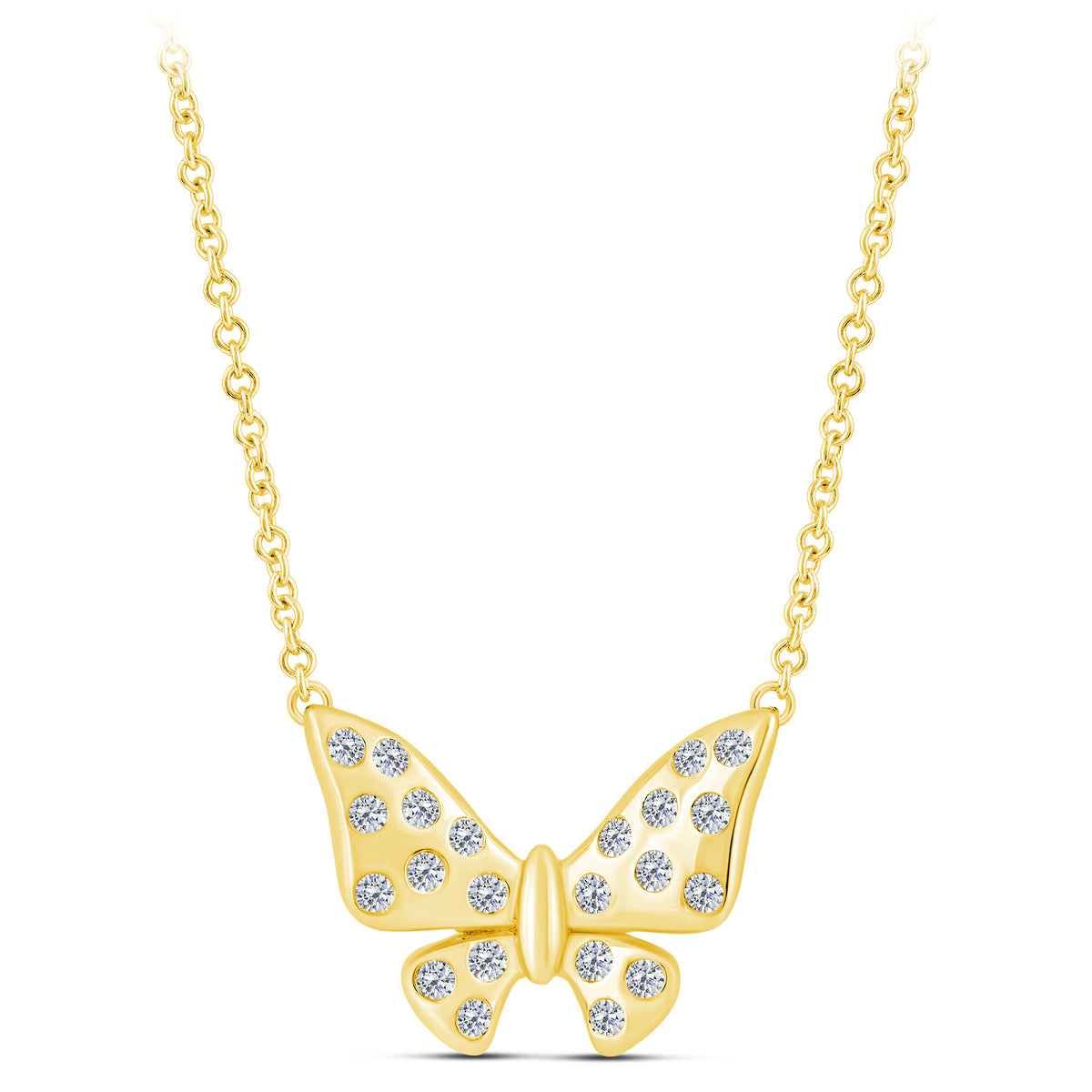 10K Yellow Gold Round Lab-Grown Diamond Pendant – 0.19 CTW - product