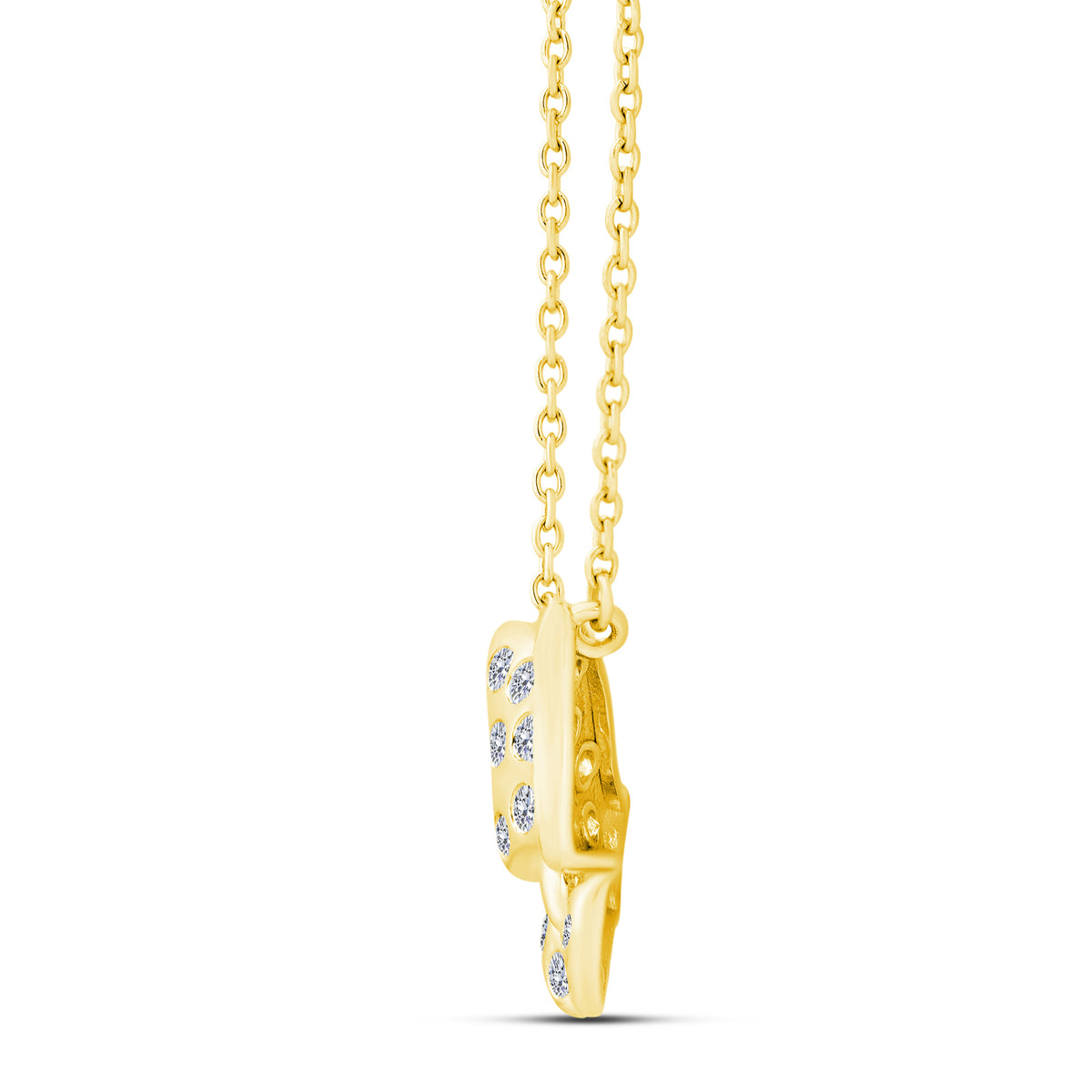 10K Yellow Gold Round Lab-Grown Diamond Pendant – 0.19 CTW - product