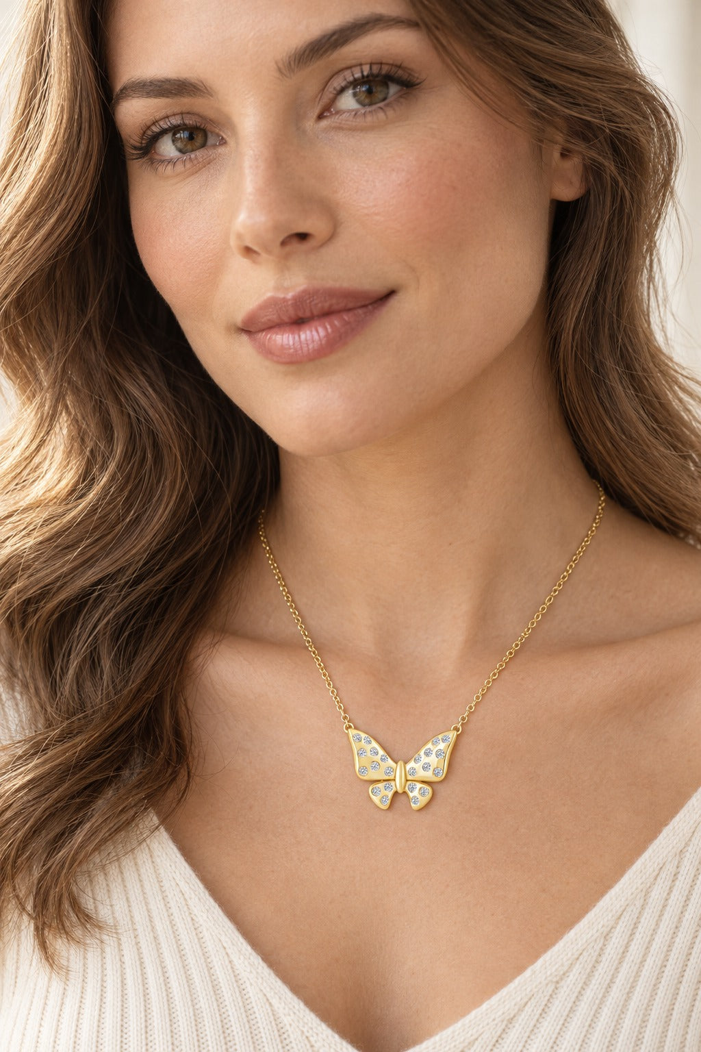 10K Yellow Gold Round Lab-Grown Diamond Pendant – 0.19 CTW - lifestyle