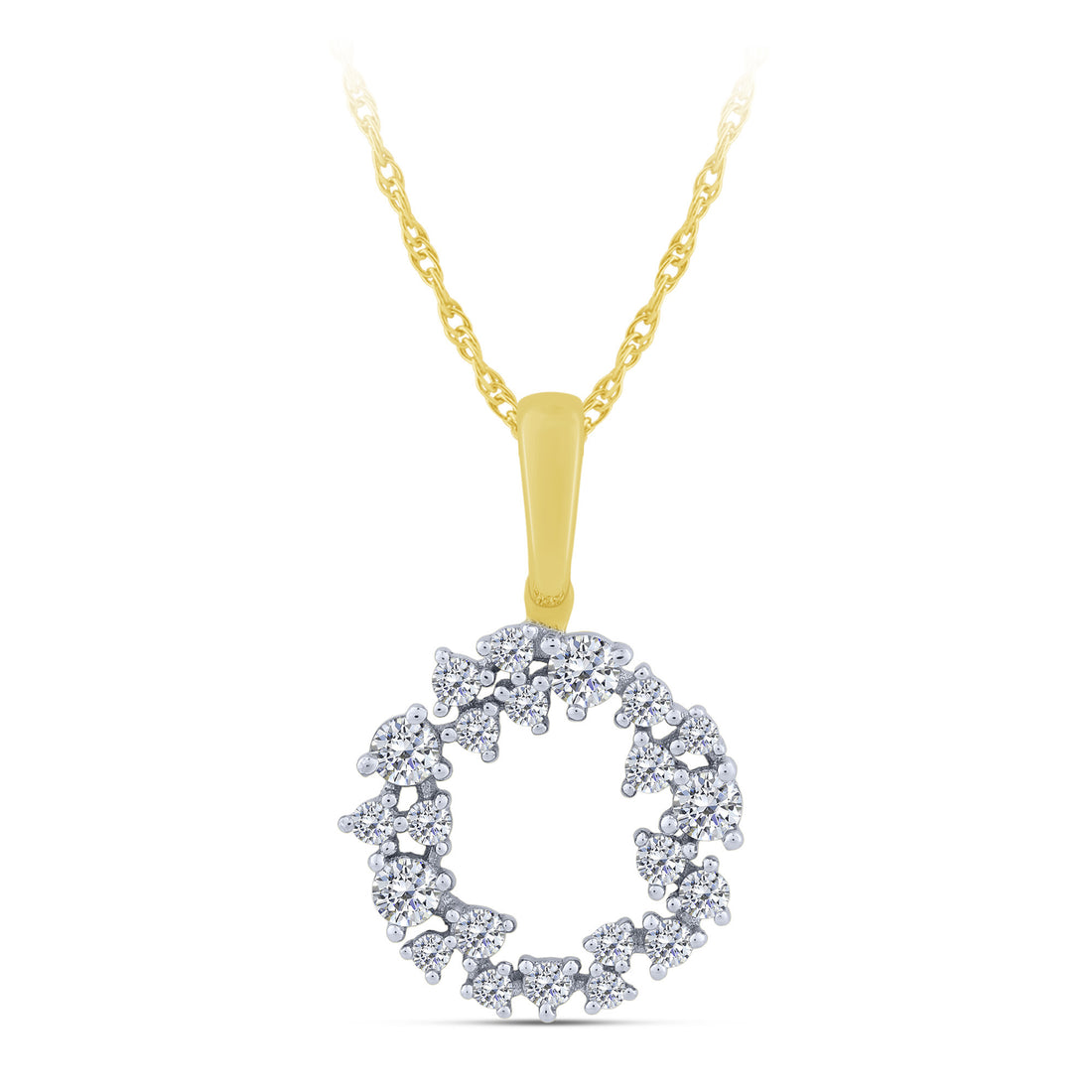 10K Yellow Gold Round Lab-Grown Diamond Circle Pendant – 0.25 CTW - product