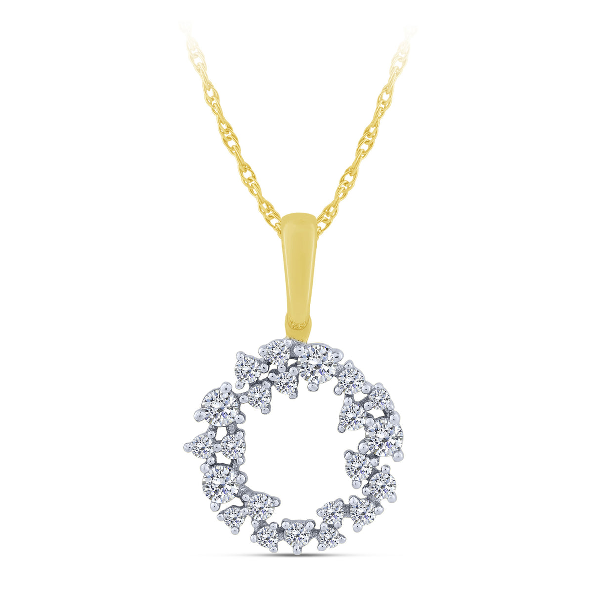 10K Yellow Gold Round Lab-Grown Diamond Circle Pendant – 0.25 CTW - product