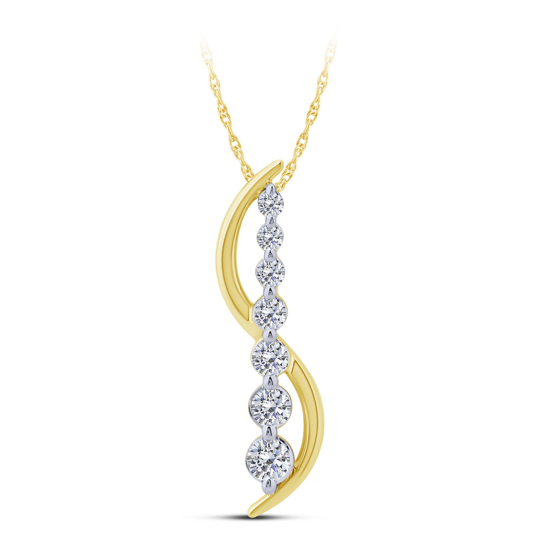10K Yellow Gold Round Lab-Grown Diamond Pendant – 0.2 CTW - product