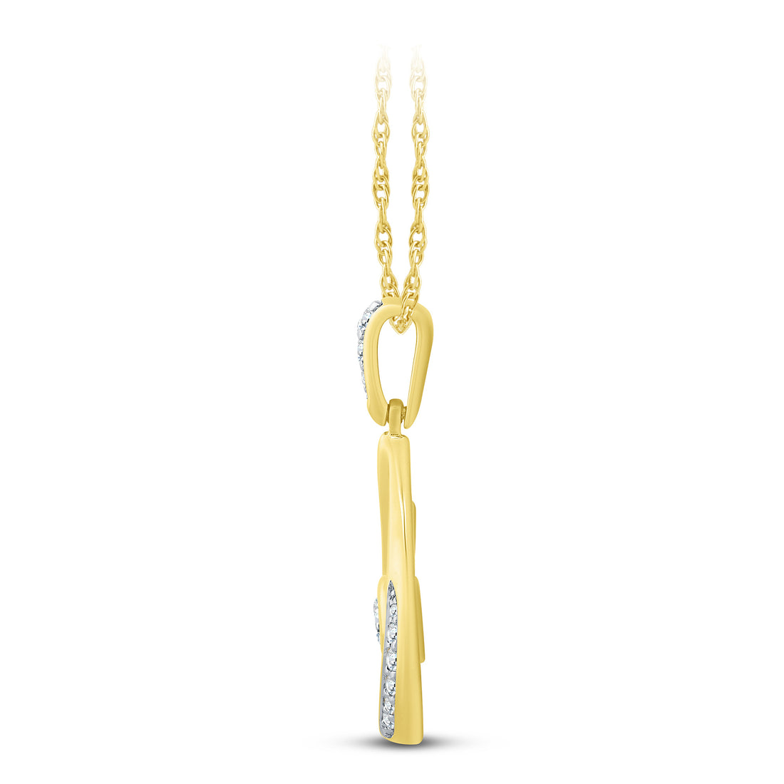 10K Yellow Gold Round Lab-Grown Diamond Dangling Pendant – 0.25 CTW - product