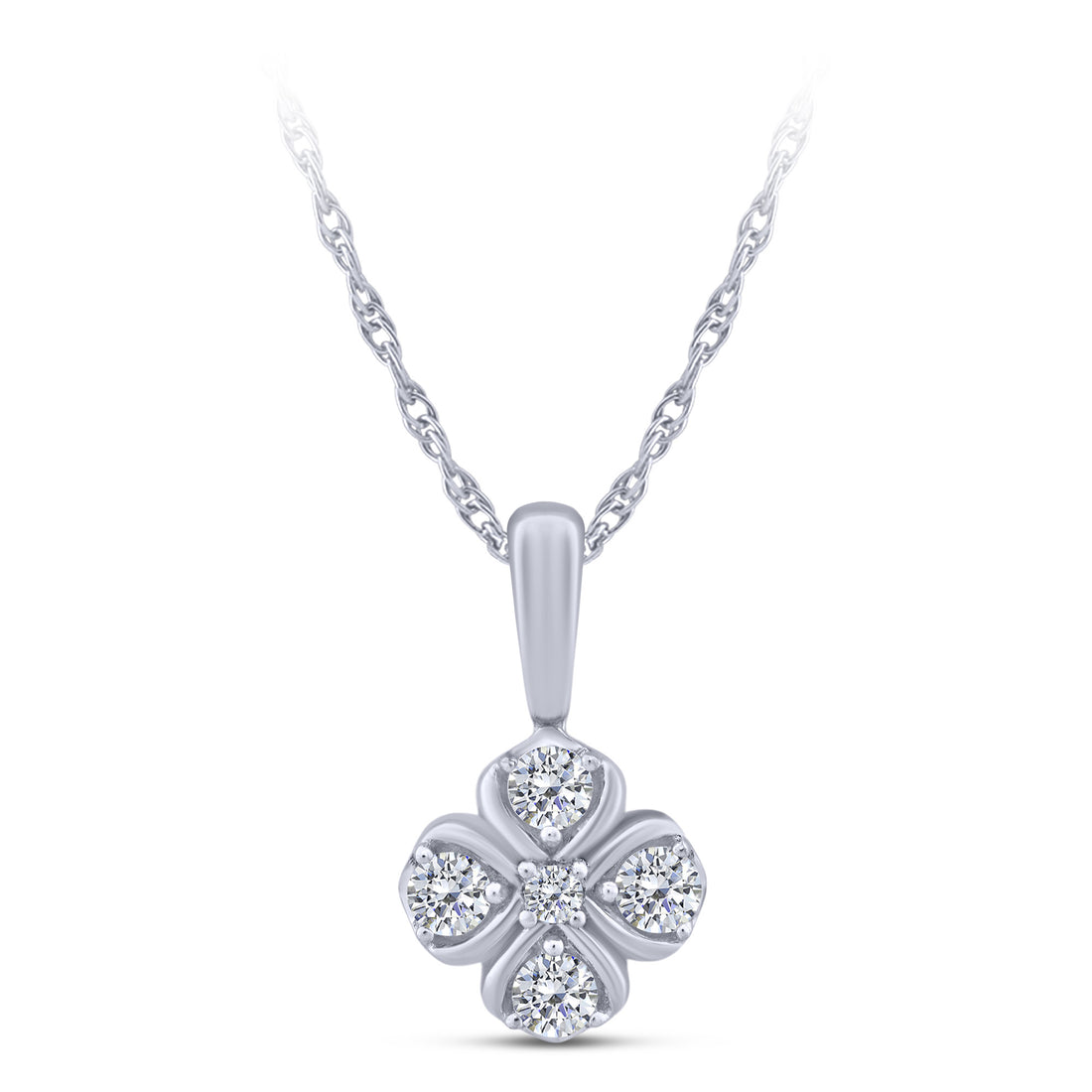 10K White Gold Round Lab-Grown Diamond Pendant – 0.25 CTW - product