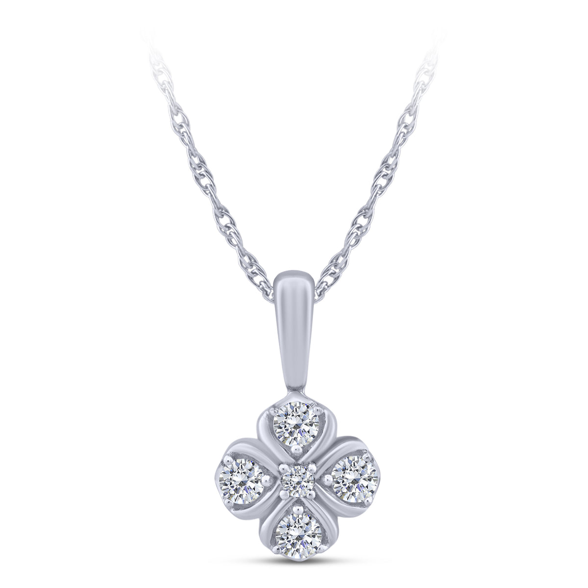 10K White Gold Round Lab-Grown Diamond Pendant – 0.25 CTW - product