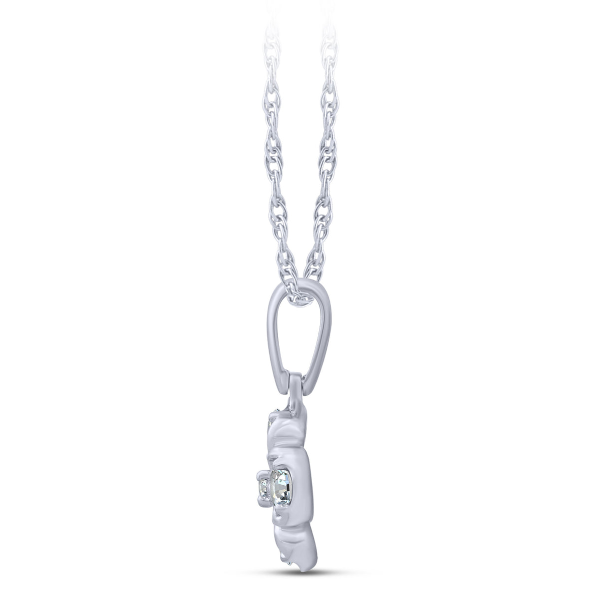 10K White Gold Round Lab-Grown Diamond Pendant – 0.25 CTW - product