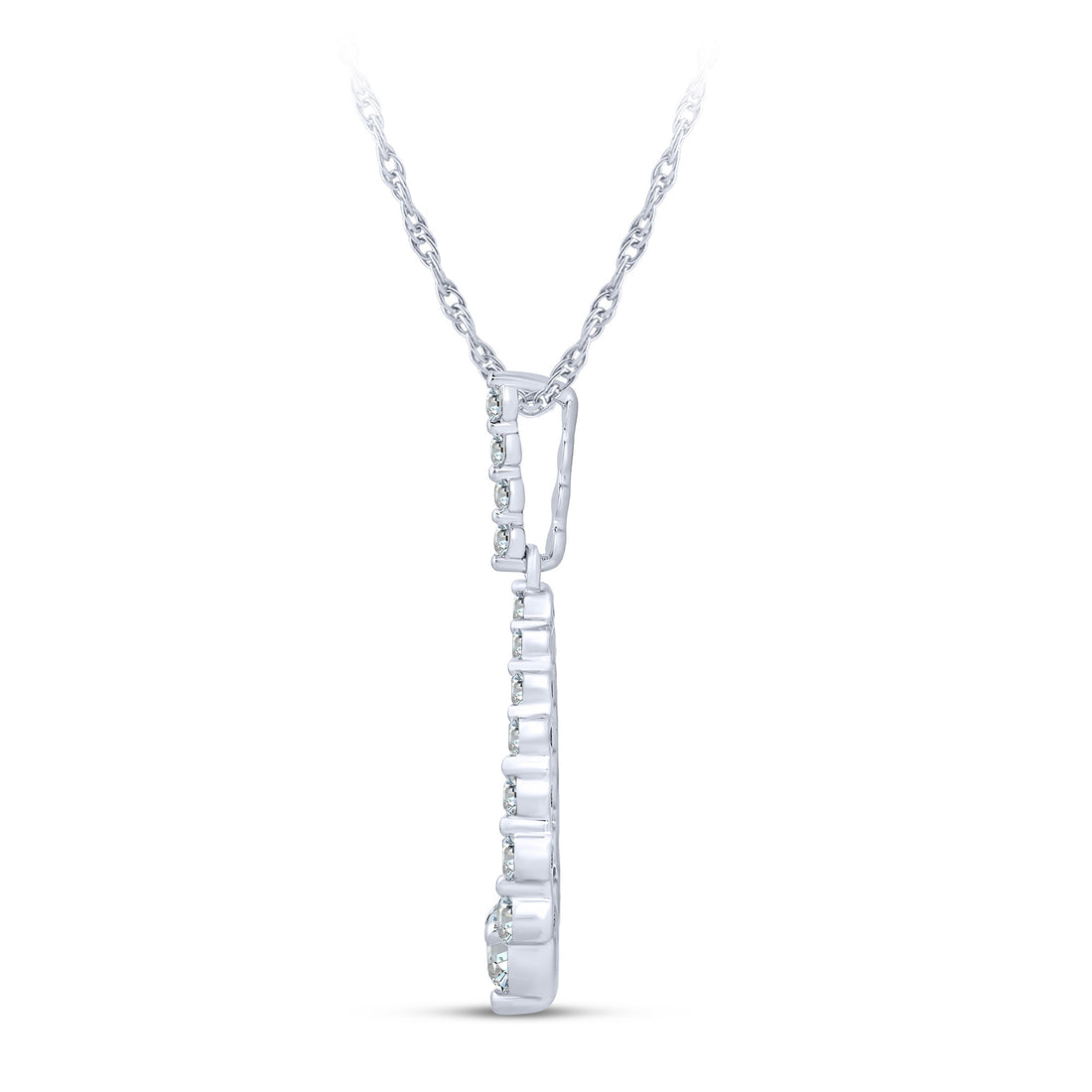 10K White Gold Round Lab-Grown Diamond Pendant – 0.5 CTW - product