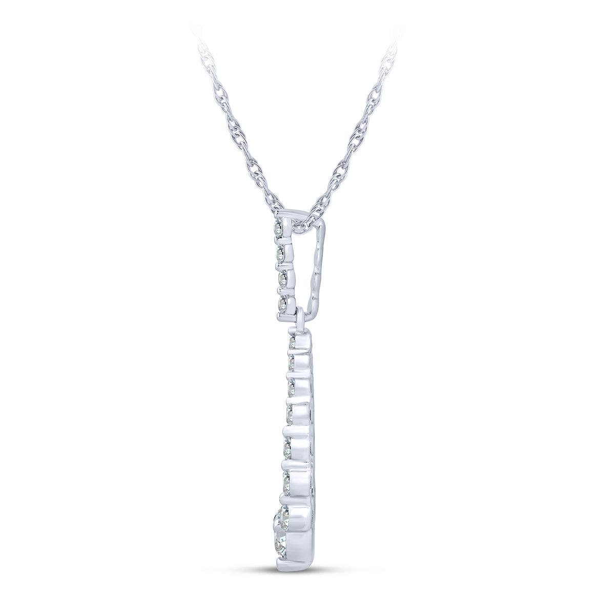 10K White Gold Round Lab-Grown Diamond Pendant – 0.5 CTW - product