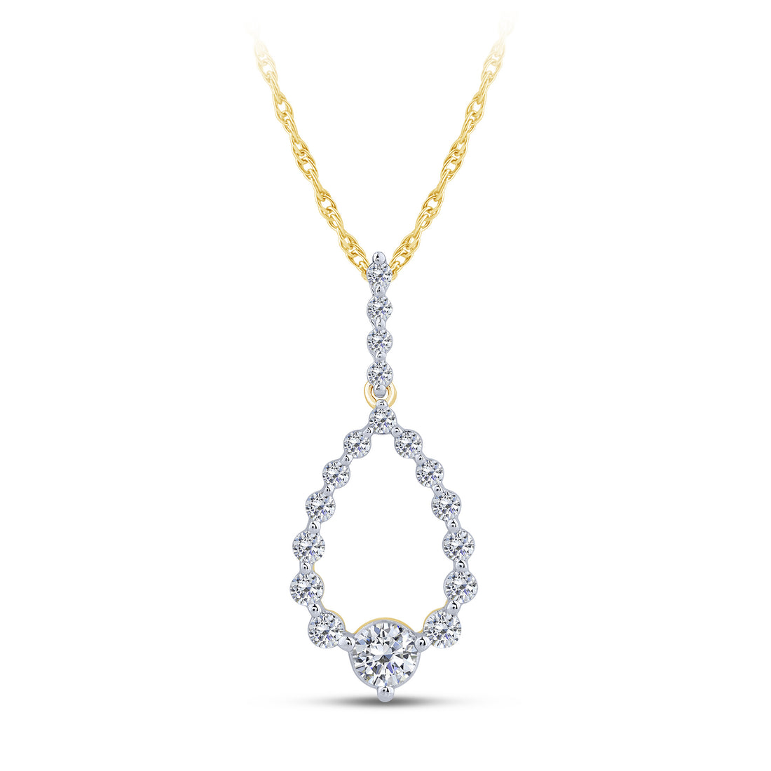 10K Yellow Gold Round Lab-Grown Diamond Pendant – 0.5 CTW - product