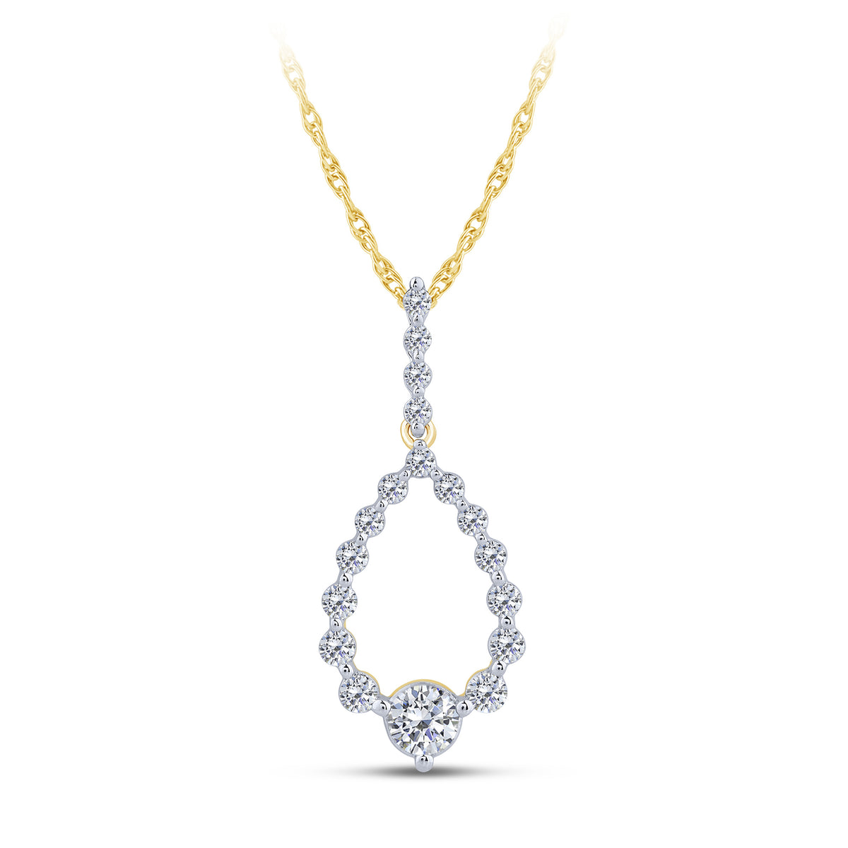 10K Yellow Gold Round Lab-Grown Diamond Pendant – 0.5 CTW - product