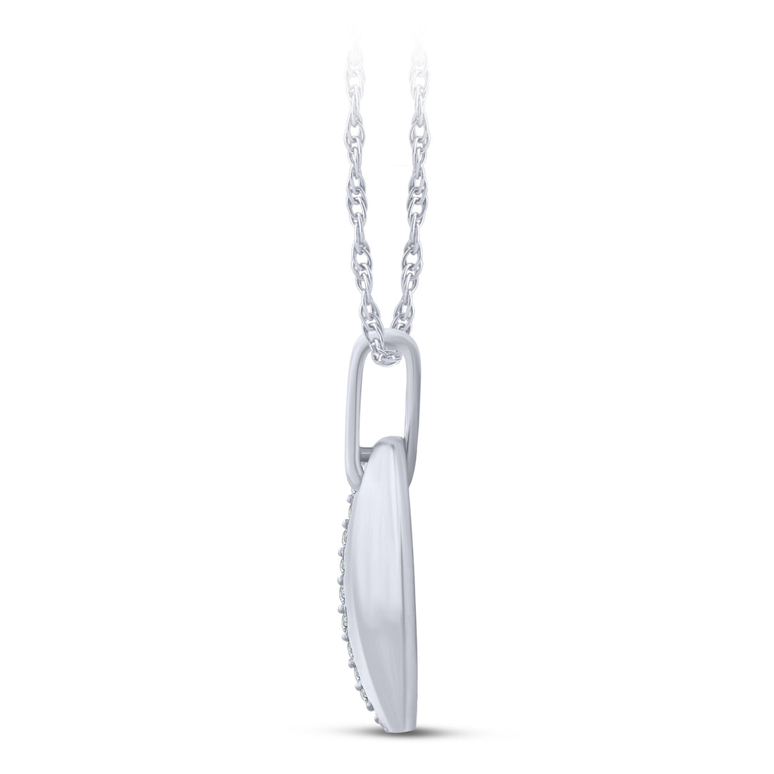 10K White Gold Round Lab-Grown Diamond Pendant – 0.16 CTW - product