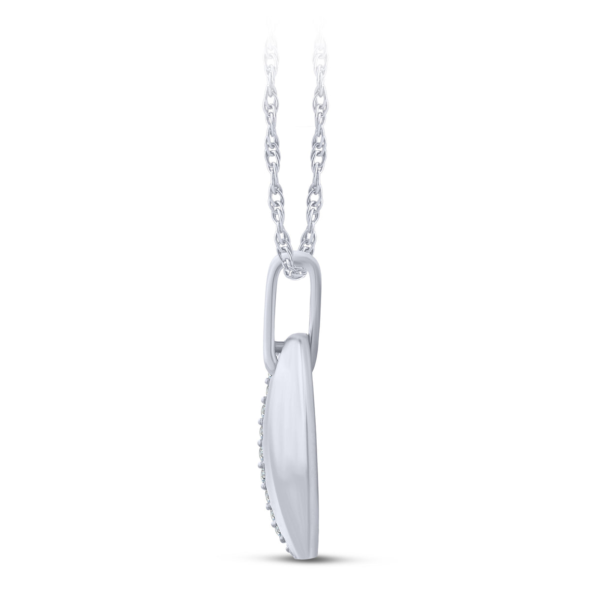 10K White Gold Round Lab-Grown Diamond Pendant – 0.16 CTW - product