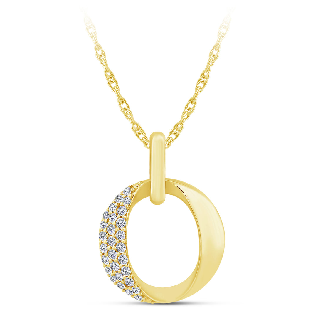 10K Yellow Gold Round Lab-Grown Diamond Pendant – 0.16 CTW - product