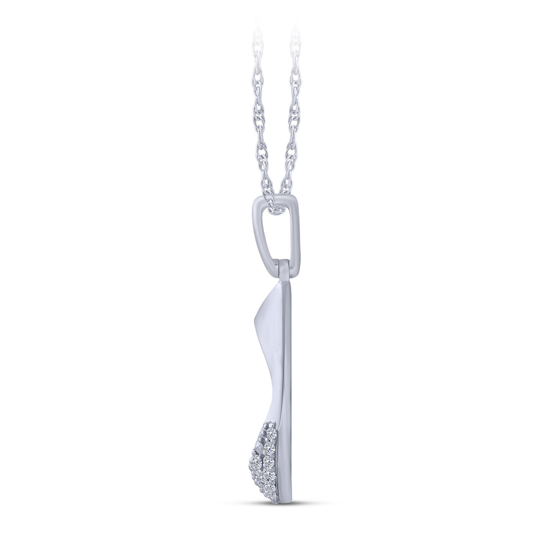 10K White Gold Round Lab-Grown Diamond Pendant – 0.16 CTW - product
