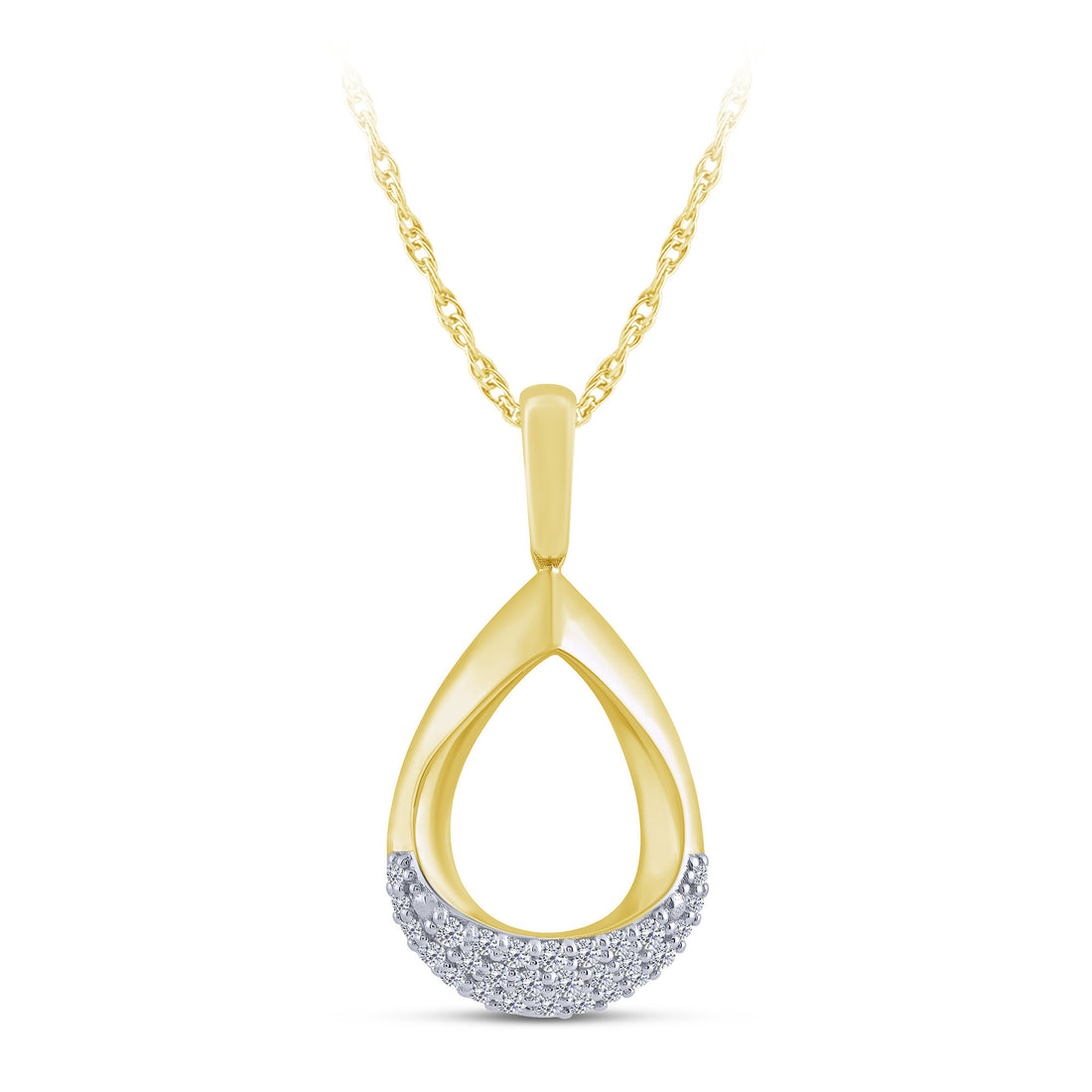 10K Yellow Gold Round Lab-Grown Diamond Pendant – 0.16 CTW - product