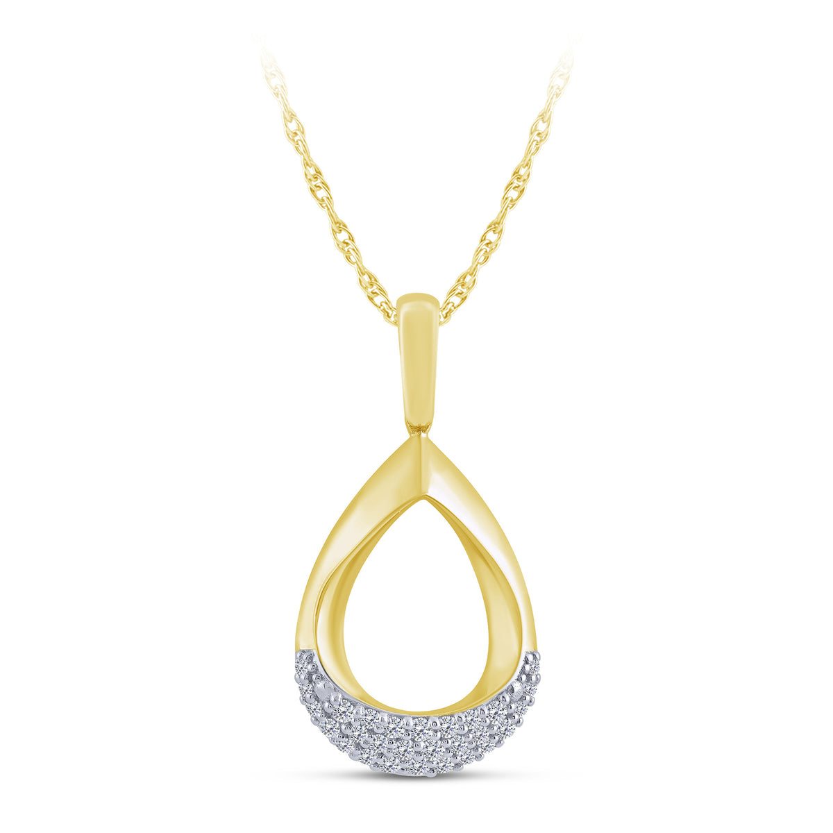 10K Yellow Gold Round Lab-Grown Diamond Pendant – 0.16 CTW - product