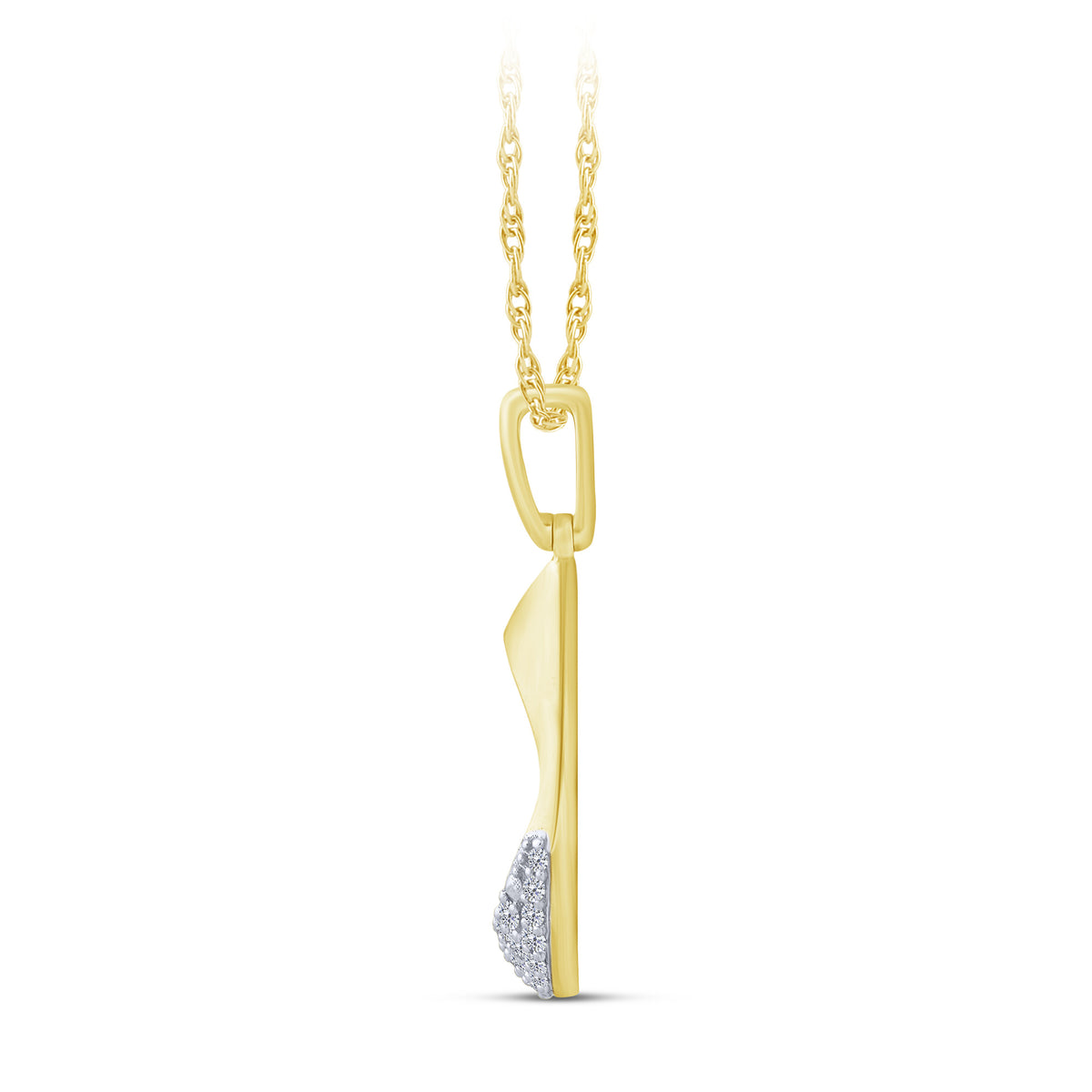 10K Yellow Gold Round Lab-Grown Diamond Pendant – 0.16 CTW - product