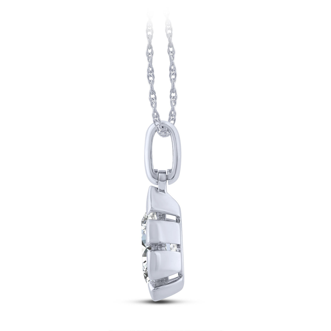 14K White Gold Pear Lab-Grown Diamond Pendant – 1.05 CTW - product