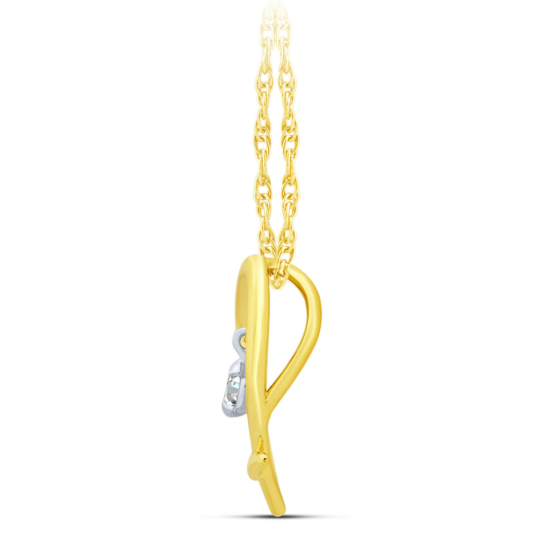 14K Two-Tone Gold Round Lab-Grown Diamond Pendant – 0.15 CTW - product