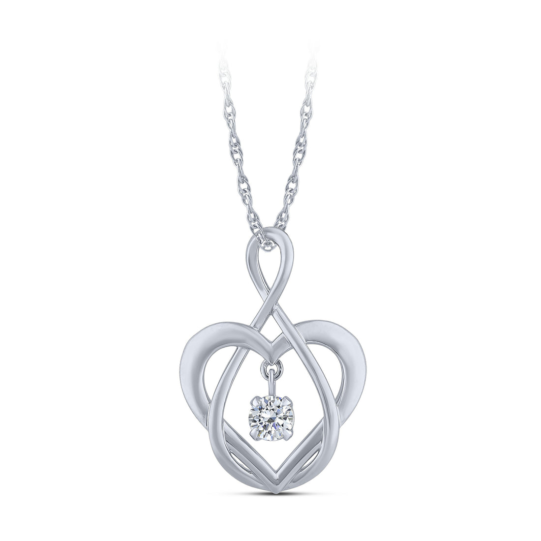 14K White Gold Round Lab-Grown Diamond Pendant – 0.16 CTW - product