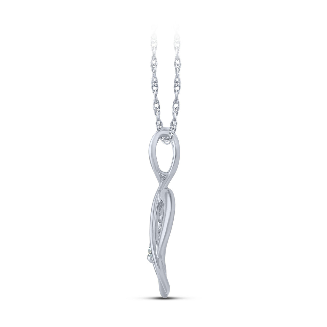 14K White Gold Round Lab-Grown Diamond Pendant – 0.16 CTW - product