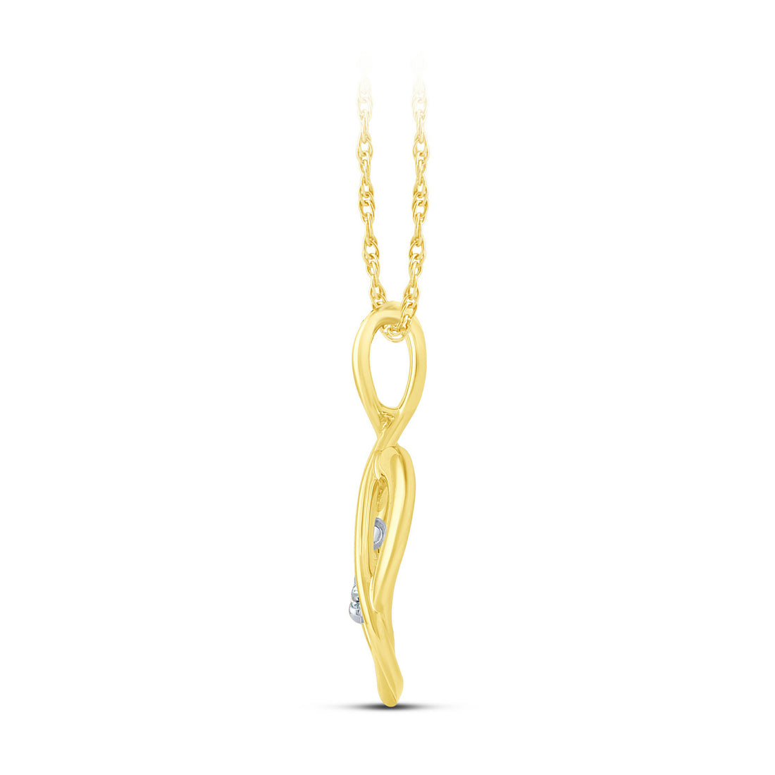 14K Two-Tone Gold Round Lab-Grown Diamond Pendant – 0.16 CTW - product