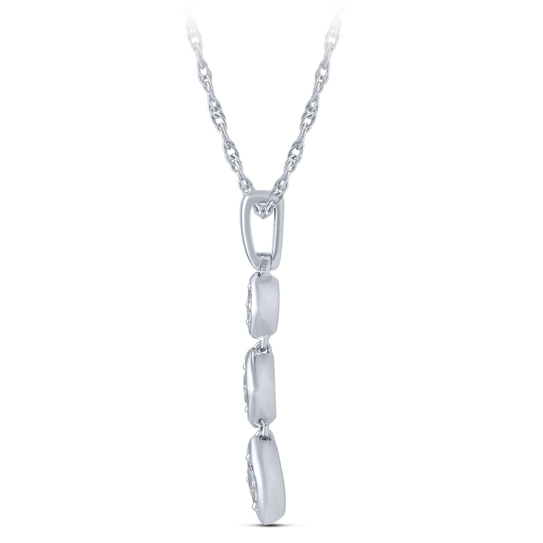 14K White Gold Round Natural Diamond Pendant – 0.5 CTW - product