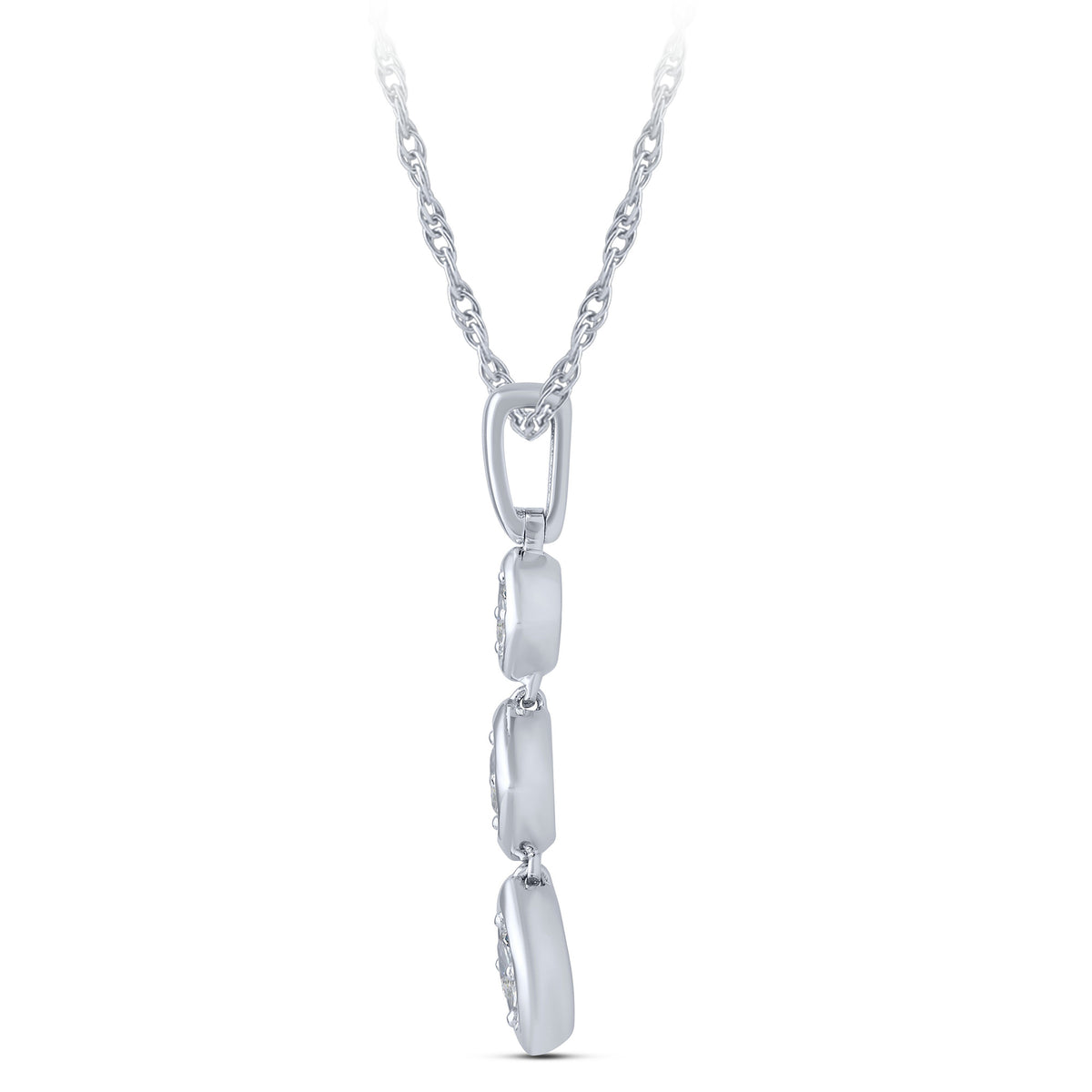 14K White Gold Round Natural Diamond Pendant – 0.5 CTW - product