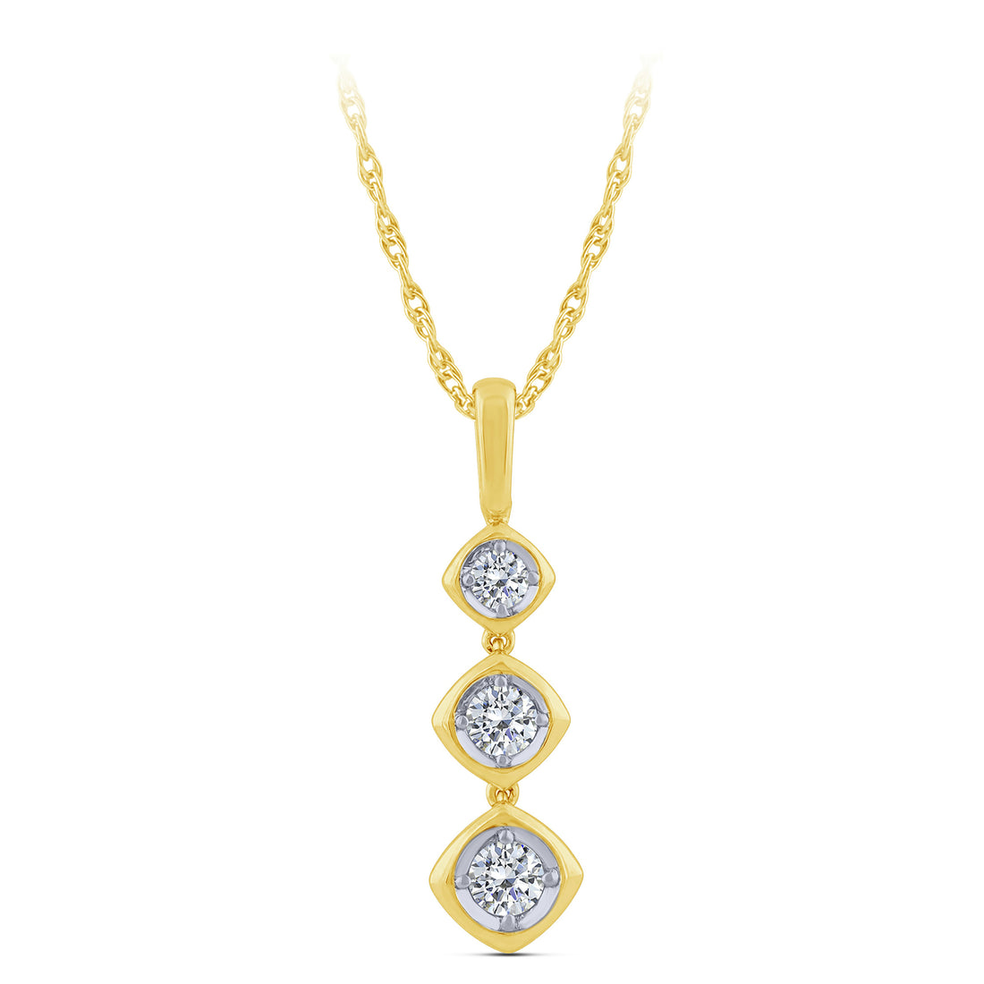 14K Yellow Gold Round Natural Diamond Pendant – 0.5 CTW - product