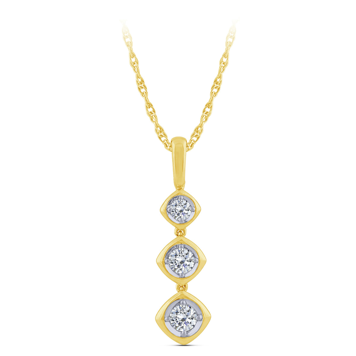 14K Yellow Gold Round Natural Diamond Pendant – 0.5 CTW - product