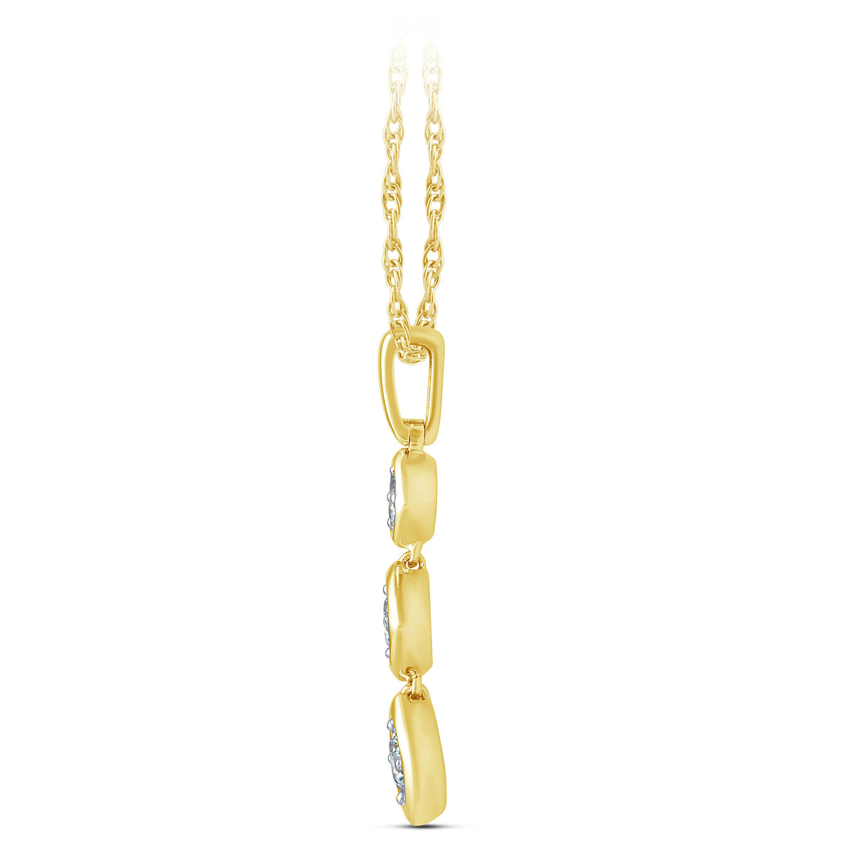 14K Yellow Gold Round Natural Diamond Pendant – 0.5 CTW - product