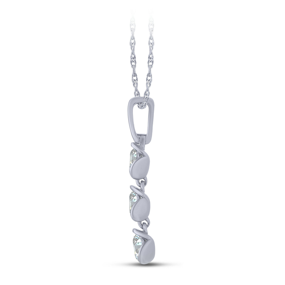 14K White Gold Round Lab-Grown Diamond Pendant – 0.75 CTW - product