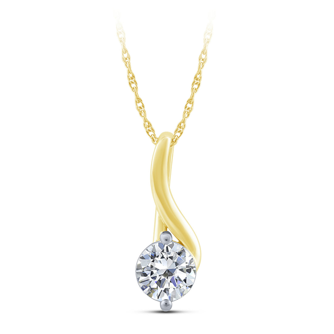 14K Yellow Gold Round Lab-Grown Diamond Pendant – 1.03 CTW - product