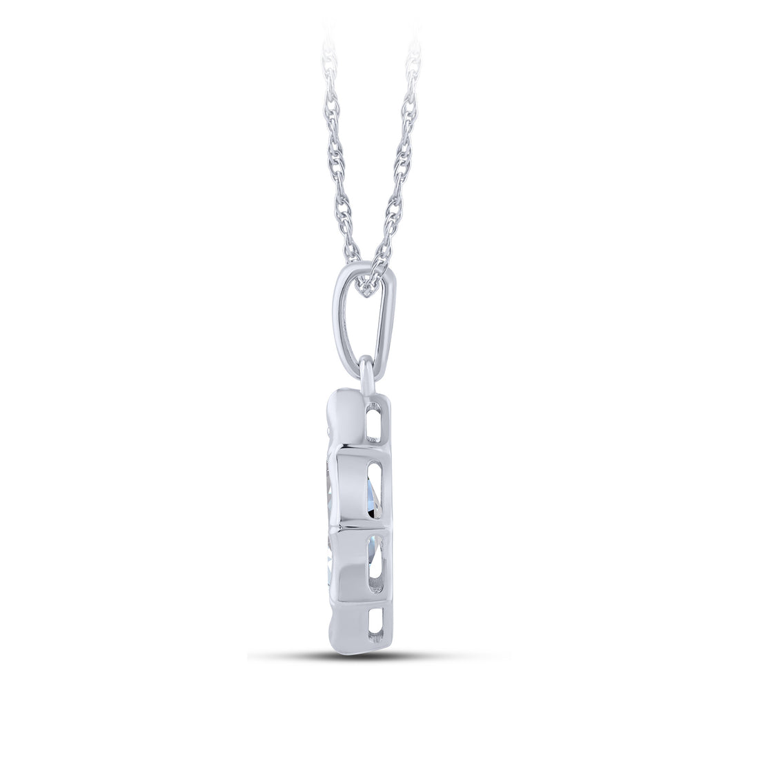 14K White Gold Marquise Lab-Grown Diamond Pendant – 1.05 CTW - product