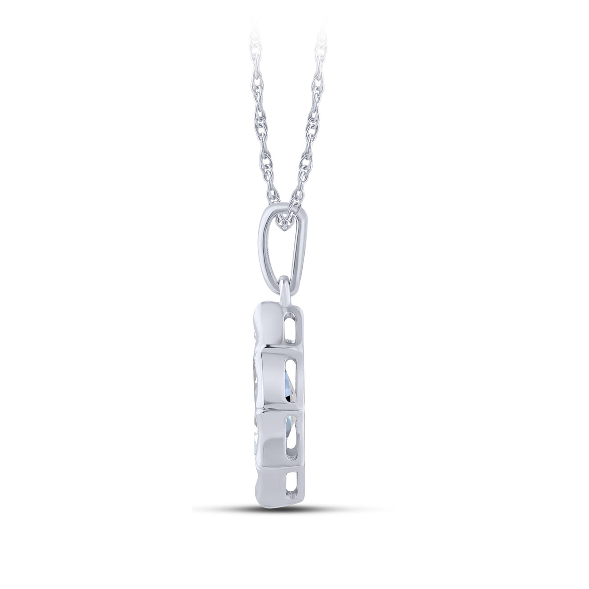 14K White Gold Marquise Lab-Grown Diamond Pendant – 1.05 CTW - product