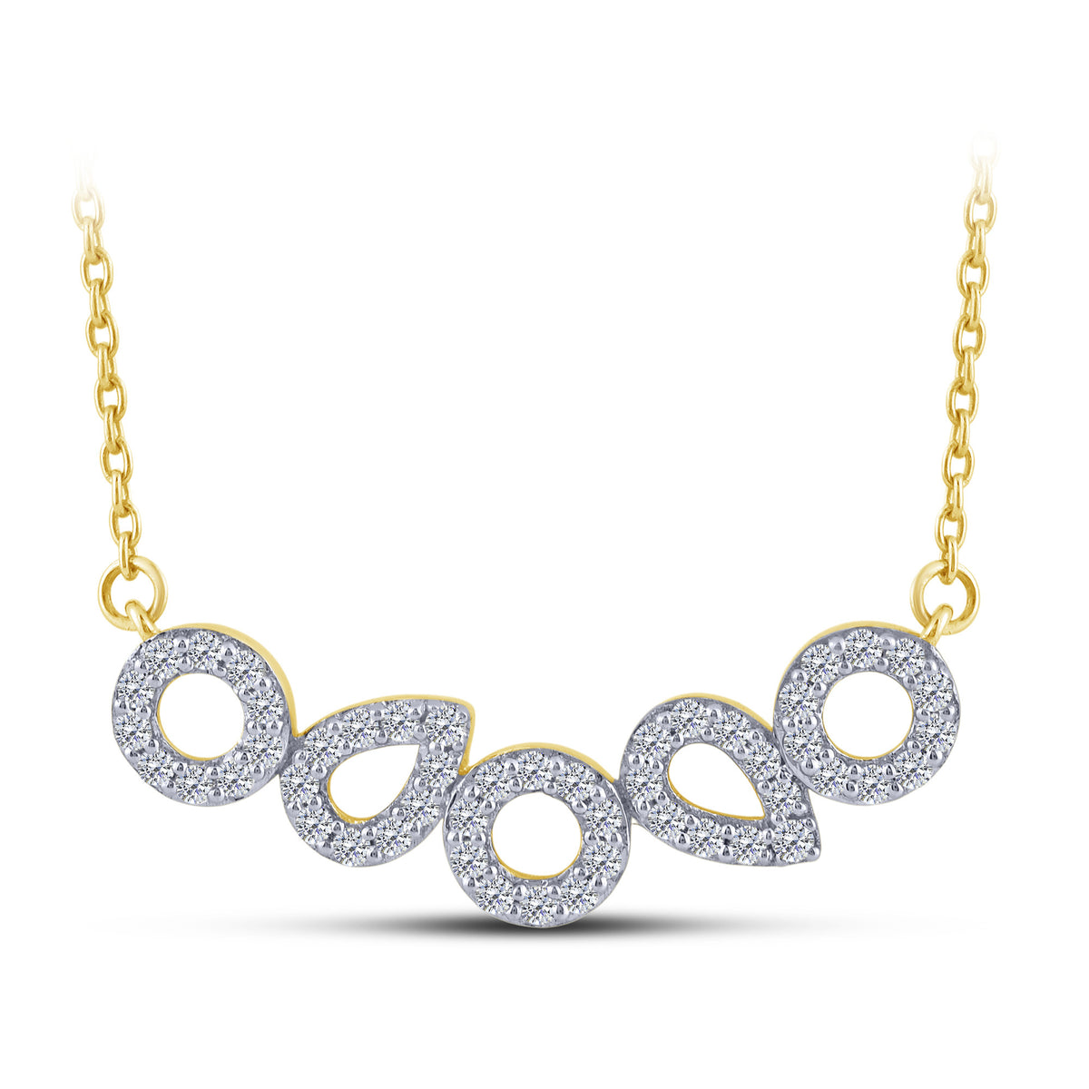 10K Yellow Gold Round Lab-Grown Diamond Necklace – 0.2 CTW - product